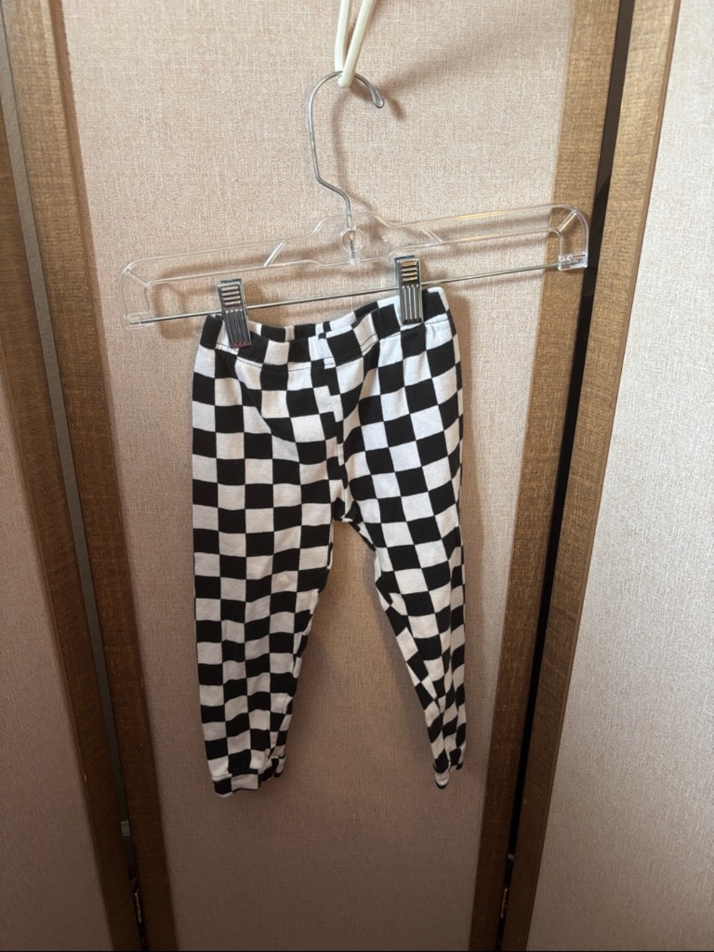 Kids Black & White Checkerboard Sleep Bottoms 4T